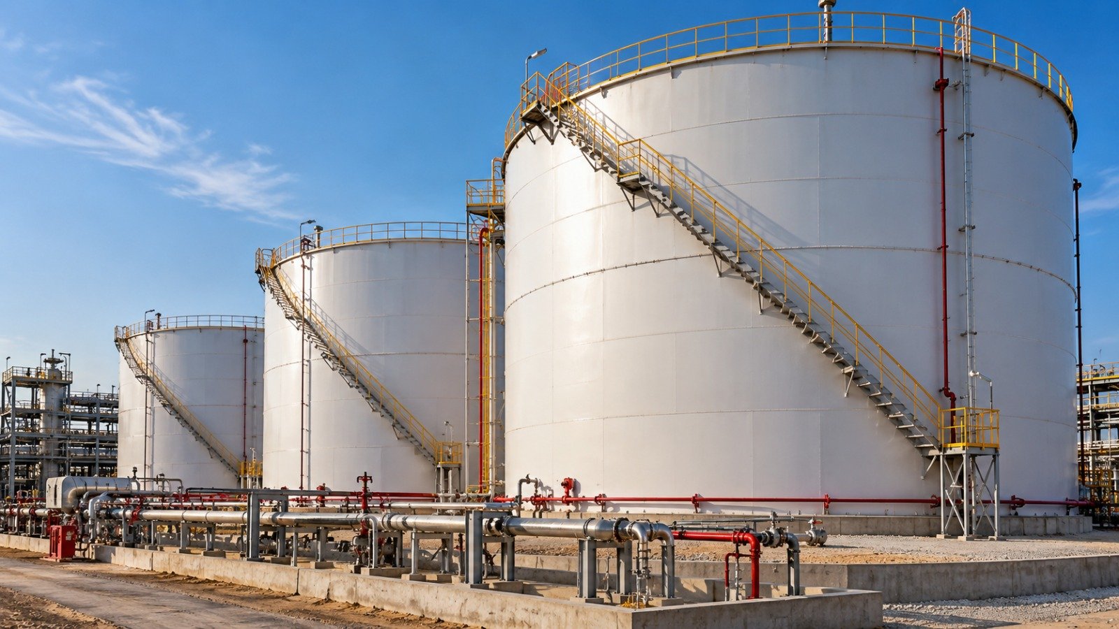 Site-erected industrial storage tanks