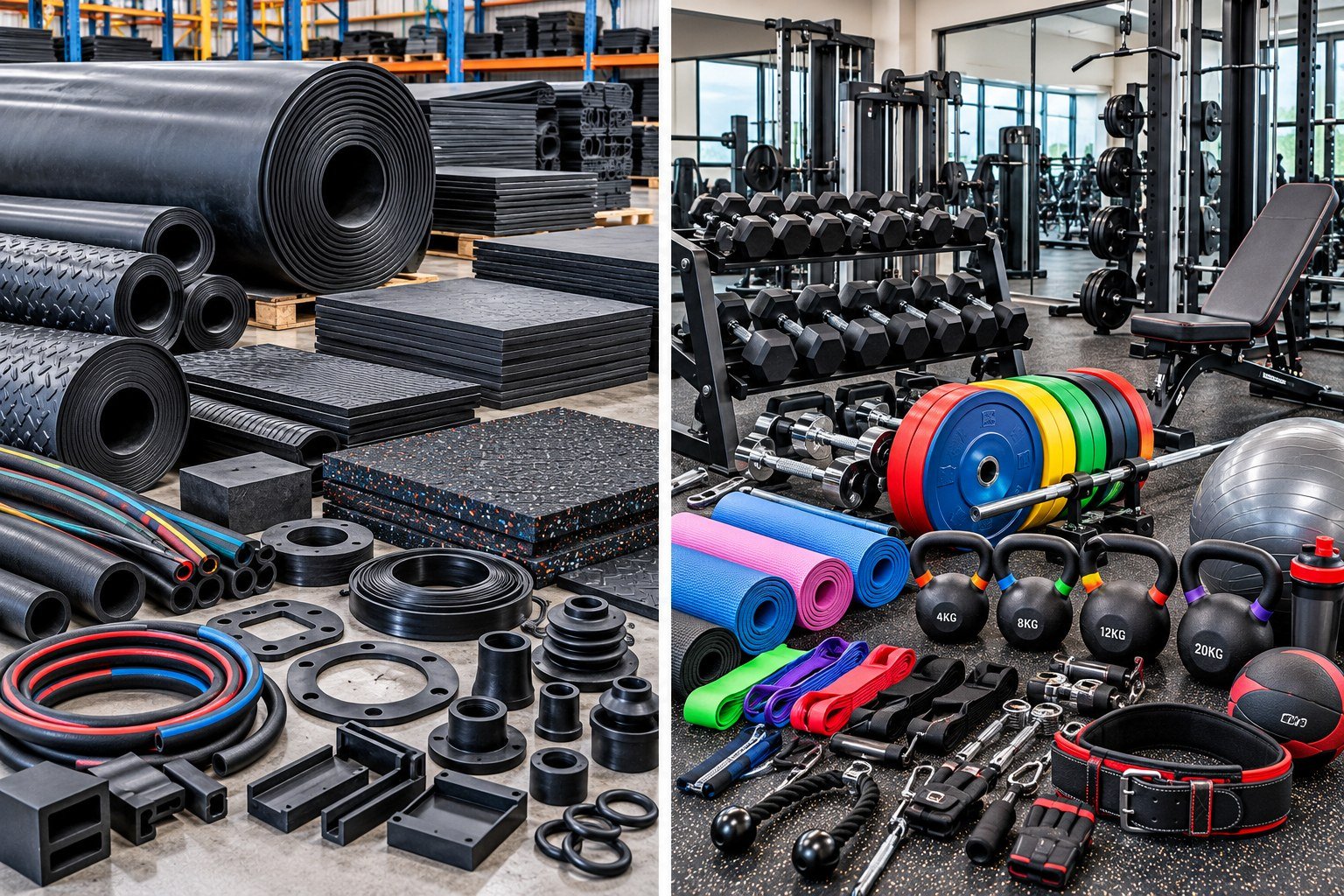 Rubber products and complete gym accessories